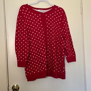 Cj banks dotted pink and white cardigan